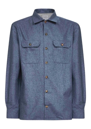 Brunello Cucinelli patch-pocket buttoned shirt - Blue
