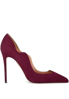 Aquazzura Artiste pointed suede pumps - Red