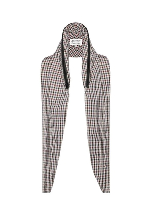 Maison Margiela zipped checked scarf - White