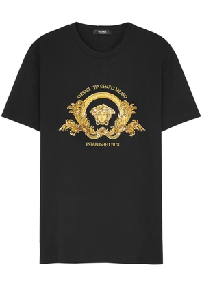 Versace Coupe Blason embroidered T-shirt - Black
