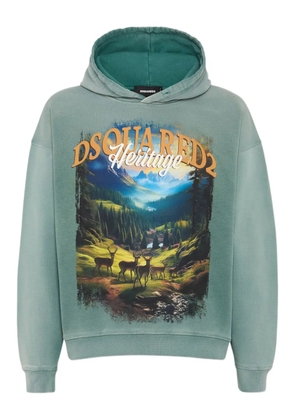 DSQUARED2 printed hoodie - Green