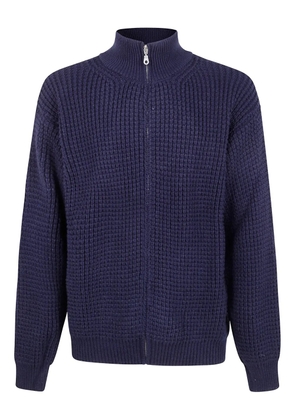 Family First zip-up mock-neck cardigan - Blue