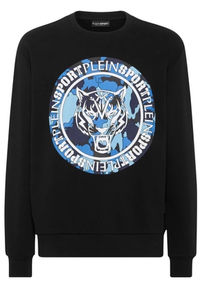 Plein Sport tiger-print camouflage sweatshirt - Black