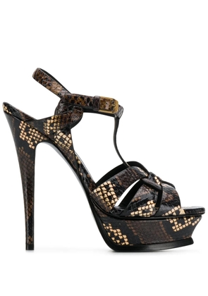 Saint Laurent Tribute 105mm sandals - Brown