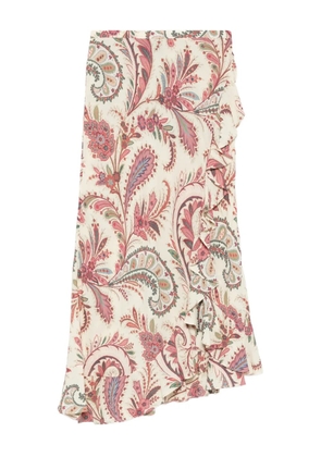 ETRO paisley asymmetric skirt - Neutrals