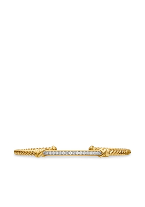 David Yurman 18kt yellow gold Petite Helena Cablespira Station diamond bracelet (3mm)