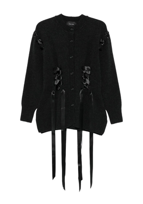 Simone Rocha ribbon-detail knitted cardigan - Grey