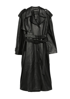 Balenciaga belted leather trench coat - Black