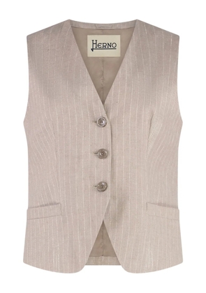 Herno pinstripe waistcoat - Neutrals
