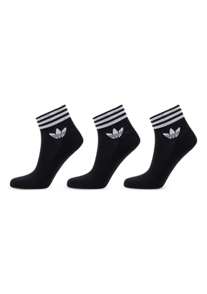 adidas striped ankle socks pack (pack of three) - Black