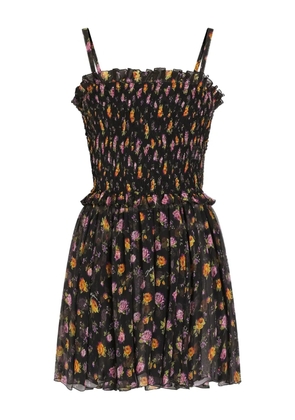 Dolce & Gabbana ruffled floral mini dress - Black
