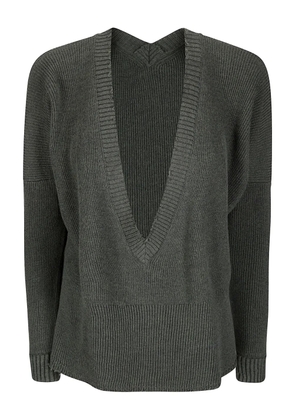 Archivio B v-neck ribbed sweater - Green