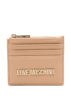 Love Moschino logo-plaque cardholder - Neutrals