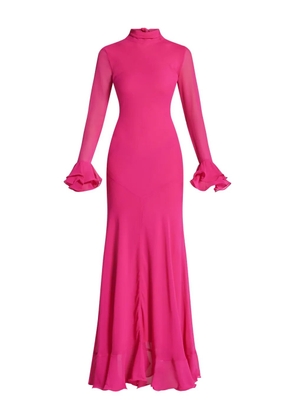 De La Vali ruffled long-sleeve dress - Pink