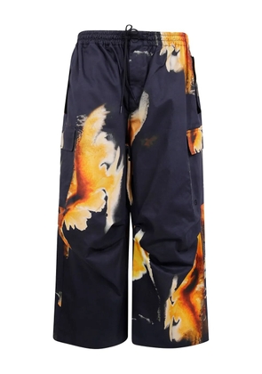 Y-3 abstract-pattern trousers - Blue
