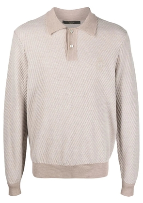 Billionaire long-sleeved polo shirt - Neutrals