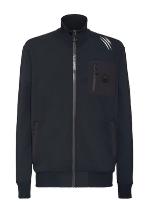 Plein Sport scratch-detail zip-up jacket - Black