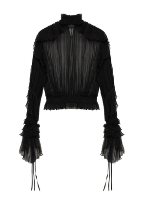 Blumarine high-neck lace blouse - Black