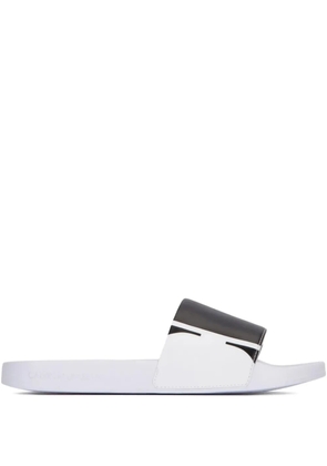 Calvin Klein logo slippers - White