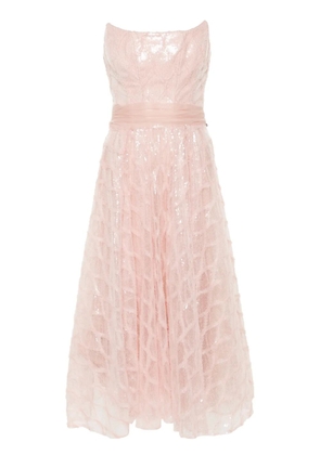 NISSA sequinned diamond-pattern dress - Pink