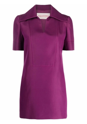 Valentino Garavani open collar short sleeve dress - Purple