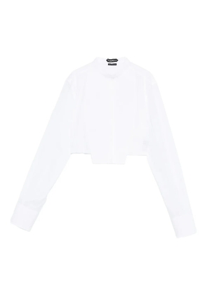 TOM FORD bib-collar cropped shirt - White