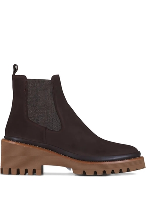 Ron White Emmaline elastic-panelled wedge boots - CHOCOLATE
