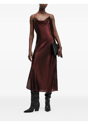 AllSaints cowl-neck slip midi cocktail dress - Red