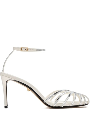 Alevì 80mm crystal-embellished stiletto sandals - White