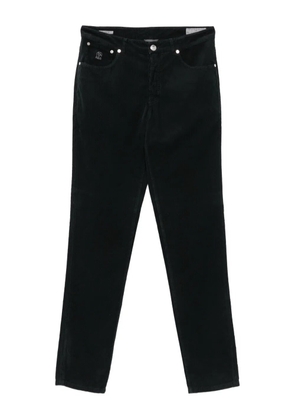 Brunello Cucinelli logo-embroidery corduroy trousers - Black