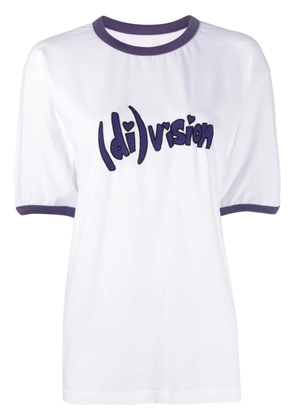 (di)vision logo-embroidered organic-cotton T-shirt - White