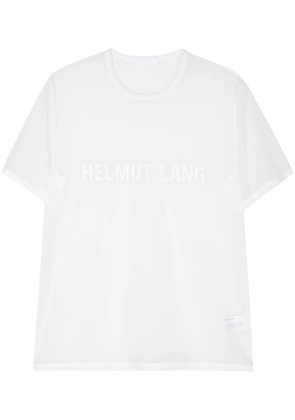 Helmut Lang logo-print sheer T-shirt - White