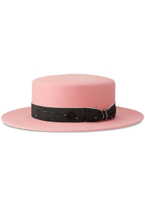 Maison Michel Kiki logo-detail wool fedora - Pink