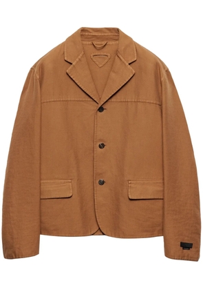 Prada single-breasted cotton jacket - Brown