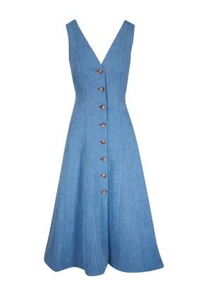 Veronica Beard Lou sleeveless denim midi dress - Blue