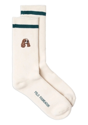 PELO FOUNDATION cavalier king-patch socks - White