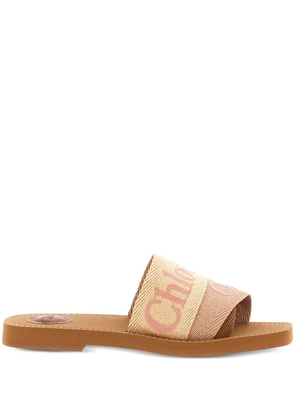 Chloé Woody logo-print sandals - Neutrals