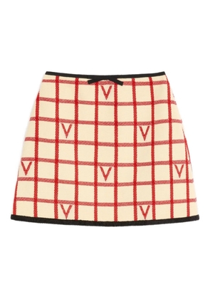 Valentino Garavani grid-patterned mini skirt - Neutrals