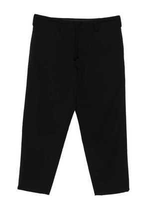 Yohji Yamamoto drawstring-waist wool trousers - Black