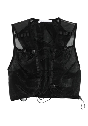 Cecilie Bahnsen drawstring-fastening vest - Black