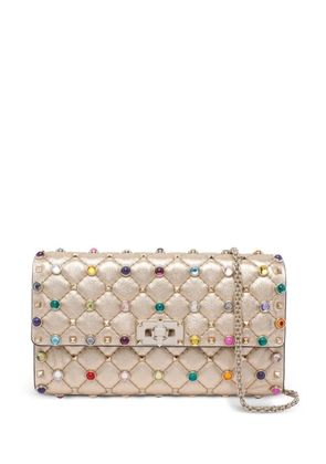 Valentino Garavani Rockstud Spike jewel-embellished pochette - Neutrals
