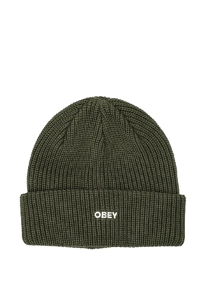 Obey ribbed-knit beanie - Green