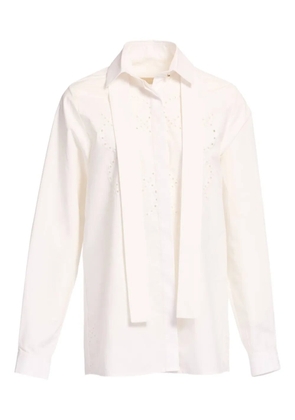 Elie Saab monogram-embroidered shirt - Neutrals
