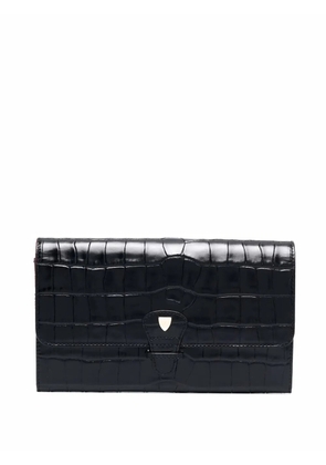 Aspinal Of London embossed-crocodile travel wallet - Black
