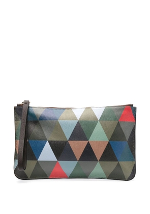 Leathersmith of London geometric-pattern pebbled leather wallet - Blue