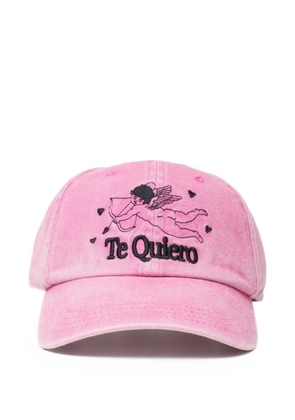 CARNE BOLLENTE cherub-embroidered baseball cap - Pink