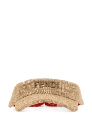FENDI raffia visor - Neutrals