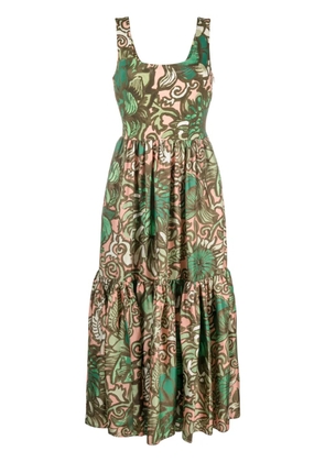 La DoubleJ Capri floral-print midi dress - Green