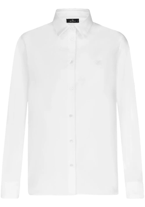 ETRO Pegaso-embroidered cotton shirt - White