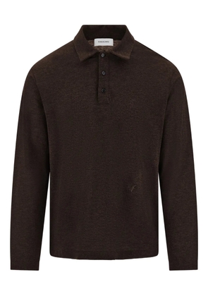 Ferragamo long-sleeved polo shirt - Brown